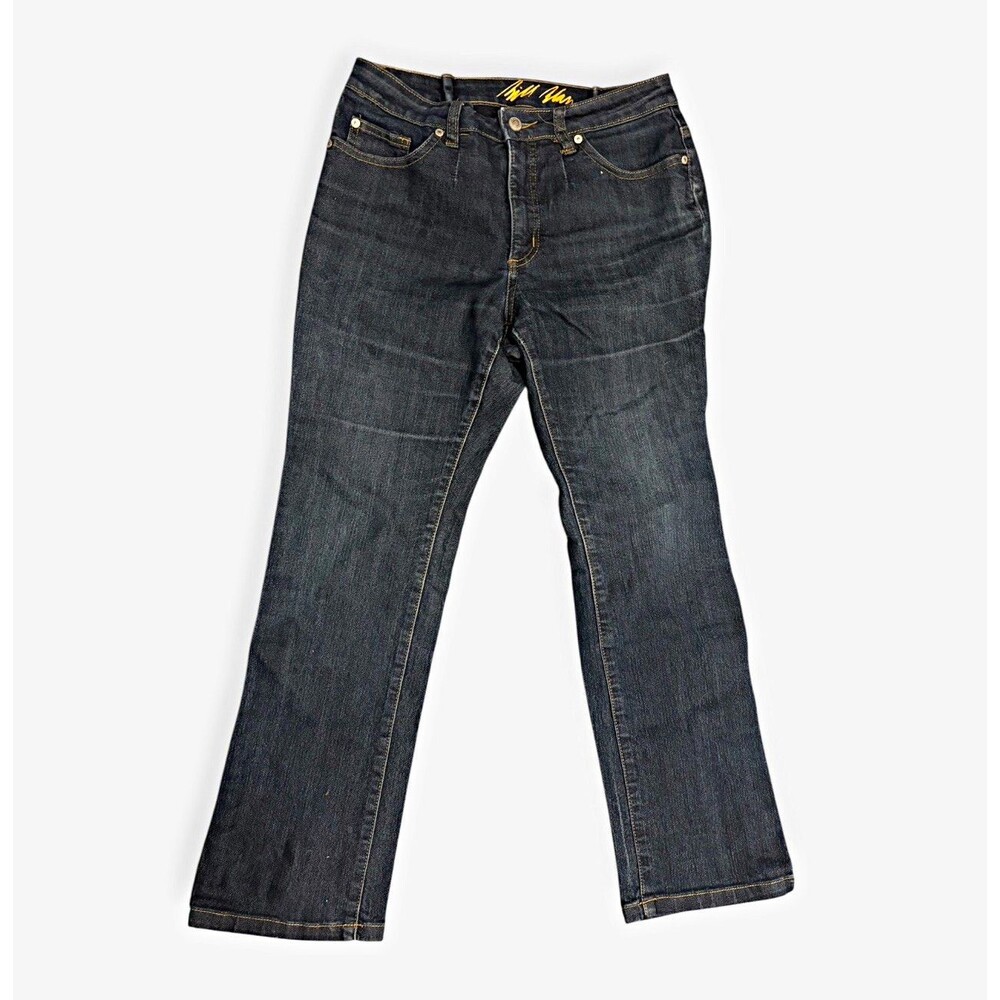 Bill Blass Jeans Womens 28 Circular fit Blue Dark Wash Stretch Denim Bootcut